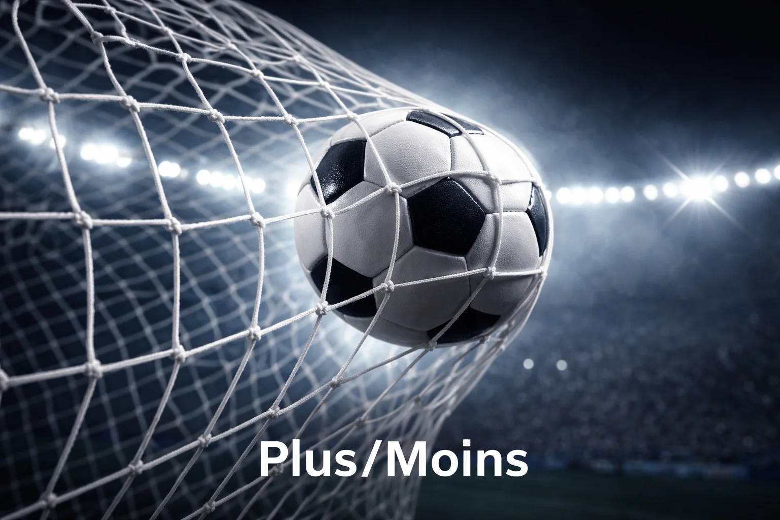 Rete di una porta da calcio vista da vicino con un pallone che entra per un gol